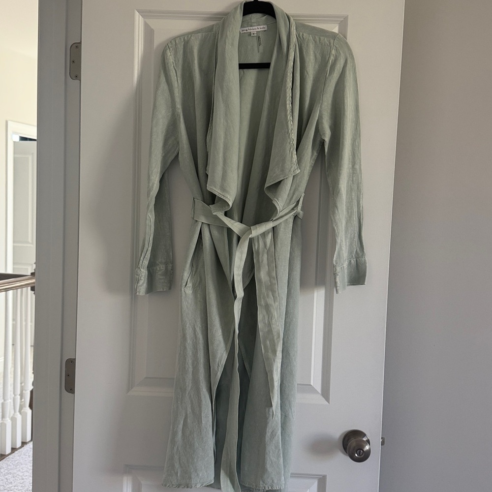 Young Fabulous & Broke Mint Green Waterfall Jacket Trench Coat Free People sz S